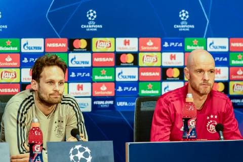 Ajax Amsterdam press conference PK Pressekonferenz Daley Blind, Erik ten Hag Trainer Coach during the Ajax Amsterdam Press Conference at Amsterdam Arena, Amsterdam Content Not Available For UK Newspapers Copyright: xSjoerdxTullenaarx FIL-13223-0011
