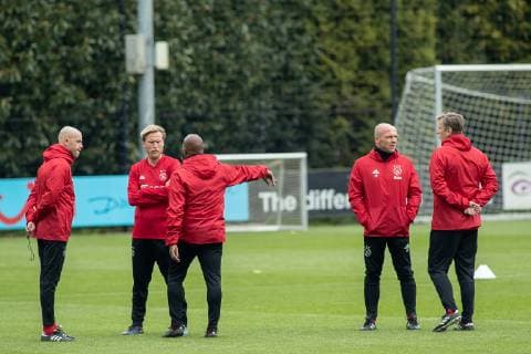 Ajax Amsterdam Training Session Training staff, Erik ten Hag, Christian Poulsen, Aron Winter, Alfred Schreuder, Richard Witschge during the Ajax Amsterdam Training Session at Amsterdam Arena, Amsterdam Content Not Available For UK Newspapers Copyright: xSjoerdxTullenaarx FIL-13222-0009