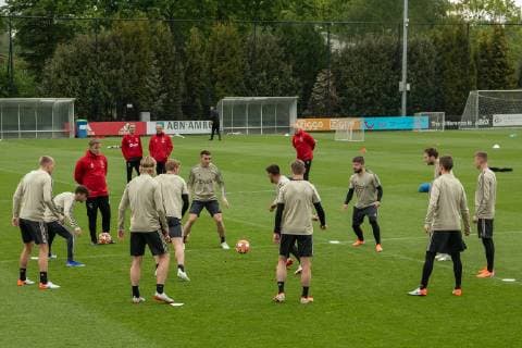 Ajax Amsterdam Training Session Team during the Ajax Amsterdam Training Session at Amsterdam Arena, Amsterdam Content Not Available For UK Newspapers Copyright: xSjoerdxTullenaarx FIL-13222-0018