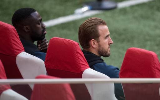 Harry Kane watches training with Moussa Sissoko of Spurs during the training & press conference PK Pressekonferenz ahead of the Champions League semi-final 2nd league match between Ajax & Tottenham Hotspur at Johan Cruyff Arena, ArenA Boulevard 1, 1101 AX Amsterdam, Netherlands on 7 May 2019. Copyright: xAndyxRowlandx PMI-2815-0012
