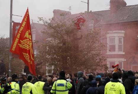 Liverpool fans before kick off during the UEFA Champions League match at Anfield, Liverpool. Picture date: 7th May 2019. Picture credit should read: Darren Staples Sportimage EDITORIAL USE ONLY. No use with unauthorised audio, video, data, fixture lists, club league logos or live services. Online in-match use limited to 120 images, no video emulation. No use in betting, games or single club league player publications. SPI-0072-0009