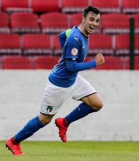 UEFA European Under-17 Championship Group D, City Calling Stadium, Co. Longford 7 5 2019 Italy U17 U 17 vs Austria U17 Italy s Simone Panada celebrates scoring a goal Simone Panada celebrates scoring a goal 7 5 2019  Copyright: x©INPHO LaszloxGeczox LG1_0840
