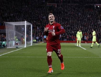 Liverpool s Xherdan Shaqiri in action during the UEFA Champions League match at Anfield, Liverpool. Picture date: 7th May 2019. Picture credit should read: Darren Staples Sportimage EDITORIAL USE ONLY. No use with unauthorised audio, video, data, fixture lists, club league logos or live services. Online in-match use limited to 120 images, no video emulation. No use in betting, games or single club league player publications. SPI-0072-0049