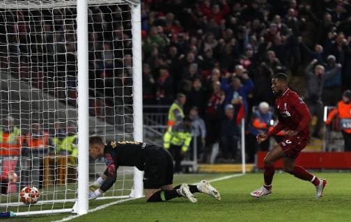 Liverpool s Georginio Wijnaldum celebrates scoring his sides second goal during the UEFA Champions League match at Anfield, Liverpool. Picture date: 7th May 2019. Picture credit should read: Darren Staples Sportimage EDITORIAL USE ONLY. No use with unauthorised audio, video, data, fixture lists, club league logos or live services. Online in-match use limited to 120 images, no video emulation. No use in betting, games or single club league player publications. SPI-0072-0051