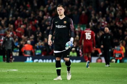 Futbol, Liverpool vs Barcelona El jugador del Barcelona Ter Stegen se retira del estadio Anfield Road de Barcelona, Espana. 7 05 2019 Joan Monfort Photosport Liverpool vs Barcelona Champions League 2018 