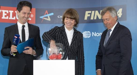 EHF Final 4 Handball Flora Cologne Germany Date 07 05 2019 From left Thomas Schöneich Lord Mayor Henriette Reker Michael Wiederer