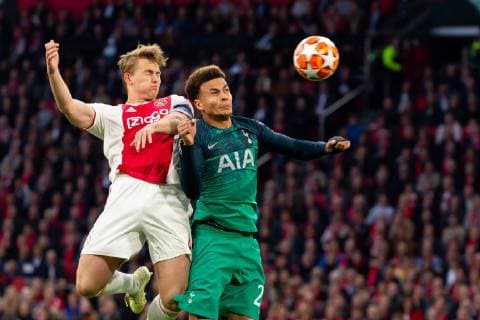Amsterdam Netherlands 08 05 2019 UEFA Champions League 2018 19 Season Semi finals 2nd leg Ajax Amsterdam Tottenham Hotspur FC Matthijs de Ligt Ajax Amsterdam goal to 1 0 scores his team s first goal DeFodi001