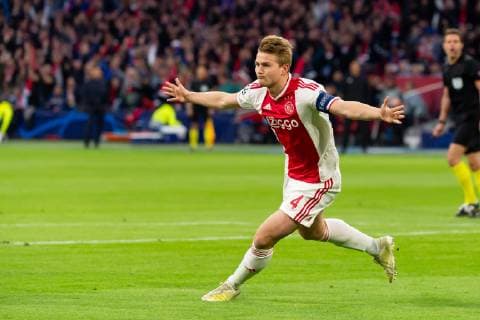 Amsterdam Netherlands 08 05 2019 UEFA Champions League 2018 19 Season Semi finals Semi finals 2nd leg Ajax Amsterdam Tottenham Hotspur FC Matthijs de Ligt Ajax Amsterdam Cheers for goal after his goal to 1 0 celebrates after scoring his team s first goal DeFodi001
