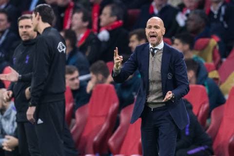 coach Erik ten Hag of Ajax during the UEFA Champions League semi final match Ajax Amsterdam and Tottenham Hotspur FC at the Johan Cruijff Arena on May 08, 2019 in Amsterdam, The Netherlands UEFA Champions League 2018 2019 xVIxVIxImagesx xGerritxvanxKeulenxIVx 14402822