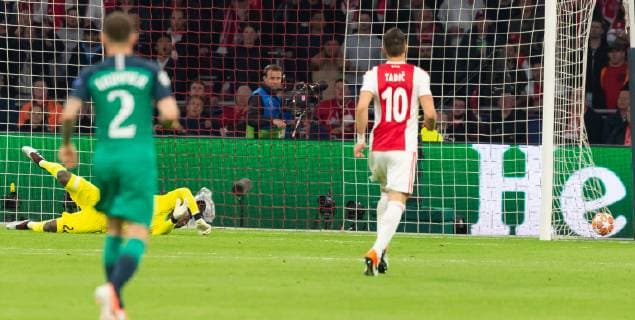 Amsterdam Netherlands 08 05 2019 UEFA Champions League 2018 19 Season Semi finals 2nd leg Ajax Amsterdam Tottenham Hotspur FC Lucas Moura Tottenham Hotspur TOR to 2 1 scores his team s first goal DeFodi001