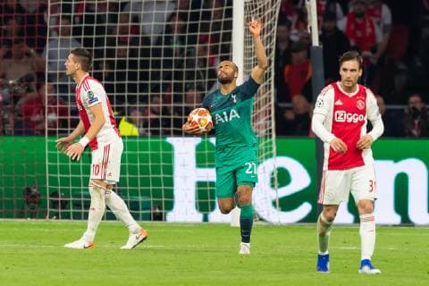 Amsterdam Netherlands 08 05 2019 UEFA Champions League 2018 19 Season Semi finals Semi finals 2nd leg Ajax Amsterdam Tottenham Hotspur FC Lucas Moura Tottenham Hotspur Torjubel cheers after his goal to 2 1 celebrates after scoring his team s first goal DeFodi001