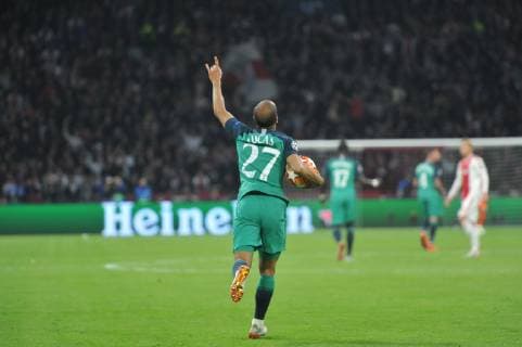Amsterdam NL 8 mei 2019 Champions League wedstrijd AFC Ajax Amsterdam Tottenham Hotspur. Lucas Moura scoort de 2-1. Amsterdam The Netherlands 8th May 2019 Champions league game AFC Ajax Amsterdam vs Tottenham Hotspur. Lucas Moura scores 2-1 
