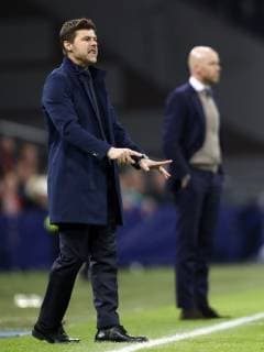 (l-r) Tottenham Hotspur FC coach Mauricio Pochettino, Ajax coach Erik ten Hag during the UEFA Champions League semi final match Ajax Amsterdam and Tottenham Hotspur FC at the Johan Cruijff Arena on May 08, 2019 in Amsterdam, The Netherlands UEFA Champions League 2018 2019 xVIxVIxImagesx xMauricexvanxSteenxIVx 14403308