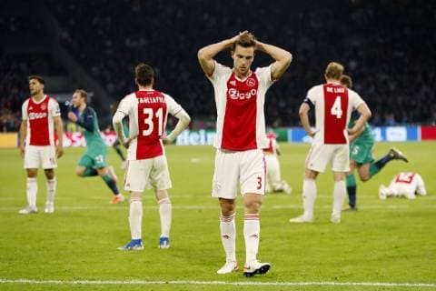AMSTERDAM, 08-05-2019 Stadium Johan CruyffArena, Season 2018 2019 Champions League semi final second leg. Big deception with Joel Veltman as Ajax loses there game in the dying seconds of the match Ajax - Tottenham Hotspur 2-3 Ajax - Tottenham Hotspur  x3350869x Copyright: