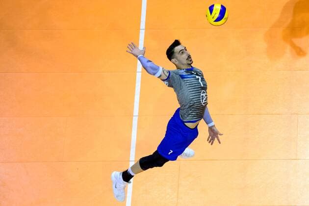 08 05 2019 Max Schmeling Halle Berlin Volleyball Bundesliga Men Men Men Play offs Final 4 Game Berlin Recycling Volleys vs VfB Friedrichshafen Attack Athanasios Protopsaltis 7 Friedrichshafen