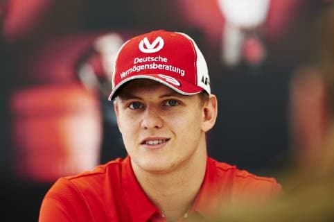 9th May 2019, Circuit de Barcelona-Catalunya, Barcelona, Spain; Formula One Grand Prix of Spain, driver arrivals and press conference PK Pressekonferenz Mick Schumacher currently competing in the FIA Formula 2 Championship with Prema Theodore Racing and son of the 7 times Formula One champion Michael Schumacher, talks with the media at the circuit of Catalunya  ActionPlus12132453 PabloxGuillen