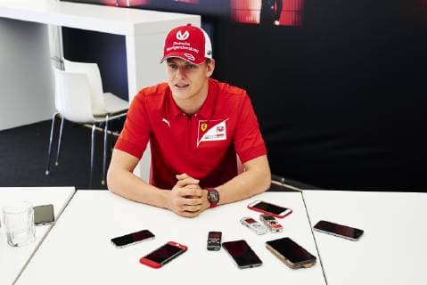9th May 2019, Circuit de Barcelona-Catalunya, Barcelona, Spain; Formula One Grand Prix of Spain, driver arrivals and press conference PK Pressekonferenz Mick Schumacher currently competing in the FIA Formula 2 Championship with Prema Theodore Racing and son of the 7 times Formula One champion Michael Schumacher, talks with the media at the circuit of Catalunya  ActionPlus12132454 PabloxGuillen