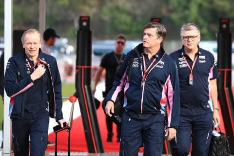 10th May 2019, Circuit de Barcelona-Catalunya, Barcelona, Spain; Formula One Grand Prix of Spain, Friday free practice; Andy Stevenson, Sporting Director at SportPesa Racing Point and Andy Green, Technical Director  ActionPlus12133242 Octane