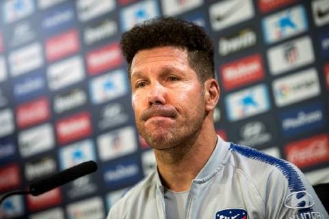 Atletico de Madrid s Argentine head coach, Diego Simeone, addresses a press conference PK Pressekonferenz after the team s training session at Wanda sports city in Majadahonda, Madrid, Spain, 11 May 2019. Atletico de Madrid faces Sevilla FC 12 May 2019 in a Primera Division Liga match. Atletico de Madrid training session !ACHTUNG: NUR REDAKTIONELLE NUTZUNG!  Copyright: xLucaxPiergiovannix GRAF8544 20190511-636931776191119106