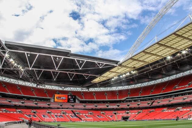 during the Vanarama National League Playoff Final between AFC Fylde & Salford City at Wembley Stadium, London, England on 11 May 2019. Copyright: xJamesxxGillx PMI-2826-0004
