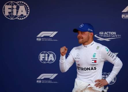 Finnish Formula One driver Valtteri Bottas of Mercedes AMG celebrates after taking the best time during the classification session for the Spanish Grand Prix at Barcelona-Catalonia circuit in Montmelo, Barcelona, Spain, 11 May 2019. Formula One Spanish Grand Prix will take place 12 May 2019. Bottas will start the Spanish Grand Prix in pole position. 2019 Spanish Grand Prix !ACHTUNG: NUR REDAKTIONELLE NUTZUNG!  Copyright: xEnricxFontcubertax GRAFCAT8801 20190511-636931897441947492