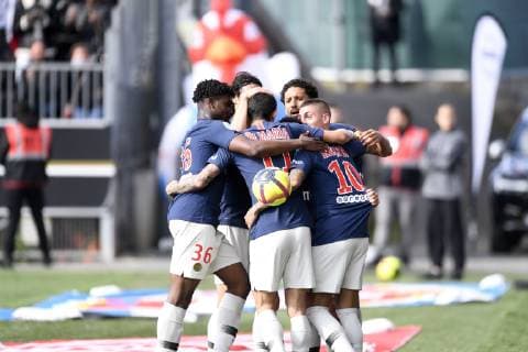 JOIE - EQUIPE DE FOOTBALL DU PSG FOOTBALL : Angers vs Paris SG - Ligue 1 Conforama - 11 05 2019 AnthonyBIBARD FEP Panoramic 