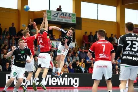 Goalscoring by Dominik Axmann Hamburg TV Huettenberg vs HSV Hamburg Handball 2 Bundesliga 11 05 2019 TV Huettenberg vs HSV Hamburg Handball 2 Bundesliga 11 05 2019 Huettenberg Copyright: xEIBNER RenexWeissx EP_RWS