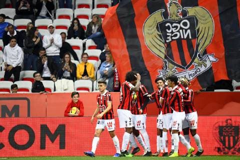 JOIE - 20 YOUCEF ATAL (NICE) - 11 BASSEM SRARFI (NICE) FOOTBALL : Nice vs Nantes - Ligue 1 Conforama - 11 05 2019 FEP Panoramic 