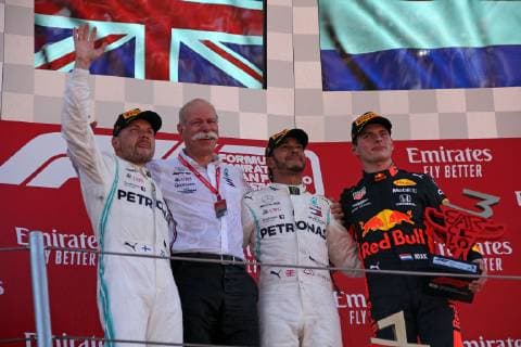 Podium Valtteri Bottas Lewis Hamilton Max Verstappen formula 1 GP formula 1 GP Spain in Barcelona 12 05 2019 Photo mspb Jackie Weiss Podium Valtteri Bottas Lewis Hamilton Max Verstappen formula 1 GP Spain