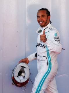 British Formula One driver Lewis Hamilton of Merdedes AMG celebrates on the podium his victory during the Spanish Grand Prix held at Montmelo Circuit in Montmelo, Barcelona, Spain, 12 May 2019. 2019 Spanish Grand Prix !ACHTUNG: NUR REDAKTIONELLE NUTZUNG!  Copyright: xEnricxFoncubertax GRAFCAT8902 20190512-636932799695968592