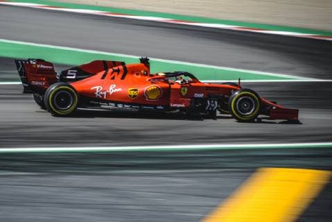May 12, 2019 - Barcelona, Catalonia, Spain - SEBASTIAN VETTEL (GER) from team Ferrari drives in his SF90 during the Spanish GP at Circuit de Catalunya F1 2019: Spanish Grand Prix - ZUMAo105 20190512_zap_o105_097 Copyright: xMatthiasxOesterlex
