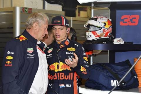 Motorsports: FIA Formula One World Championship WM Weltmeisterschaft 2019, Grand Prix of Spain, Dr. Helmut Marko (AUT, Aston Martin Red Bull Racing), 33 Max Verstappen (NLD, Aston Martin Red Bull Racing), Barcelona Spain