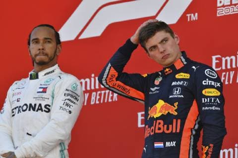 Motorsports: FIA Formula One World Championship WM Weltmeisterschaft 2019, Grand Prix of Spain, 44 Lewis Hamilton (GBR, Mercedes AMG Petronas Motorsport), 33 Max Verstappen (NLD, Aston Martin Red Bull Racing), Barcelona Spain