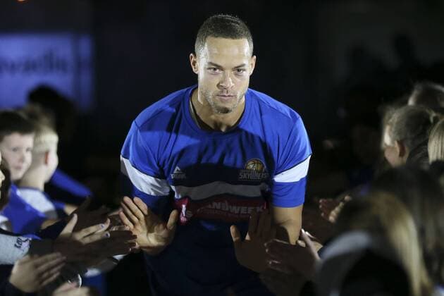 Fraport Skyliners Giessen 46ers 1 BBL Andrej Mangold Fraport Skyliners 28 Frankfurt am Main Hesse Germany Fraport Arena