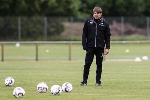 Coach Michael Oenning 1 FC Magdeburg Season 2018 2019 Training 1 FC Magdeburg at the MDCC Arena in Magdeburg Germany, football, man, man,15 05 2019