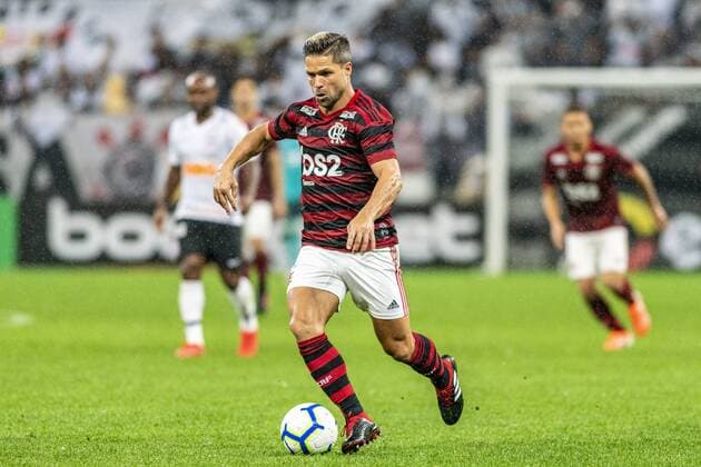 Corinthians x Flamengo SÃO PAULO, SP - 15.05.2019: CORINTHIANS X FLAMENGO - Diego do Flamengo during the match between Corinthians vs Flamengo, valid for the Oitavas (one leg) of the 2019 Brazil Cup held at the Corinthians Arena, in Itaquera, East Zone of São Paulo, SP. (Photo: Richard Callis Fotoarena) x1732302x  RichardxCallis