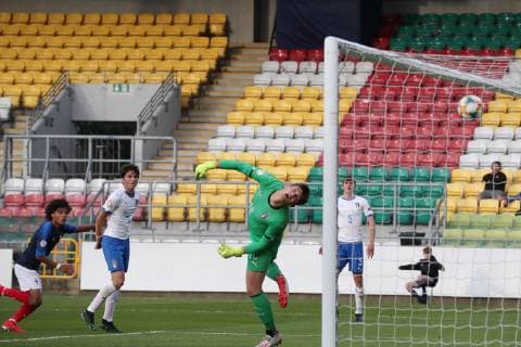 France v Italy UEFA EURO, EM, Europameisterschaft,Fussball U17, U 17 Championship Enzo Millot of France scores a goal during the UEFA Euro U17 Championship match at Tallaght Stadium, Tallaght Content Not Available For UK Newspapers Copyright: xYannisxHalasx FIL-13263-0005