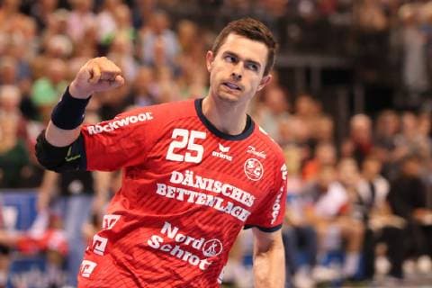 SG Flensburg Handewitt vs. MT Melsungen, Handball, 1 Bundesliga, 16 05 19 Rasmus Lauge Schmidt SG Flensburg Handewitt, 25 cheers xmmkx