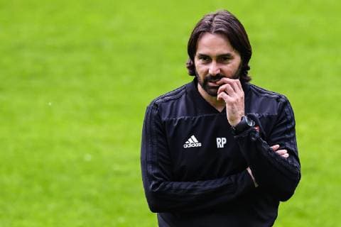 coach Reynald Pedros of Olympique Lyonnais women during a training session prior to UEFA Women s Champions League final match between Olympique Lyonnais women v FC Barcelona, Barca women on May 17, 2018 at Ferencvaros Stadium in Budapest, Hungary UEFA Women s Champions League 2018 2019 xVIxVIxImagesx xGerritxvanxKeulenxIVx 14485636
