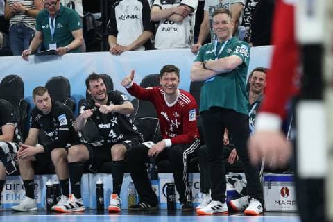 Niklas Landin Domagoj Duvnjak (Kiel) HANDBALL : EHF Cup - Demi-finale - THW Kiel vs TTH Holstebro - 17 05 2019 KevinDomas Panoramic 
