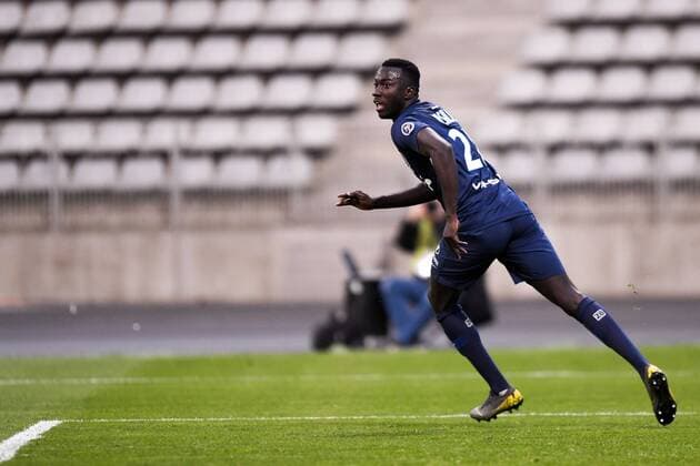 JOIE - 28 SILAS WAMANGITUKA (PFC) FOOTBALL : Paris FC vs Gazelec Ajaccio - Dominos Ligue 2 - 17 05 2019 AnthonyBIBARD FEP Panoramic 