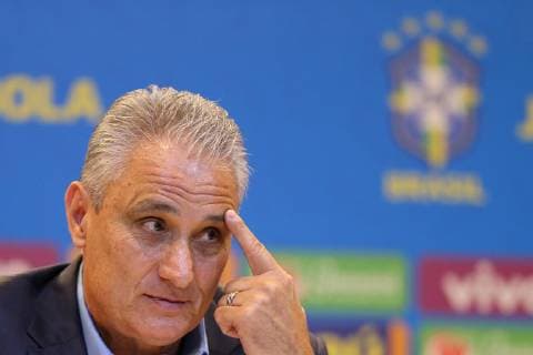 (190518) -- RIO DE JANEIRO, May 18, 2019 (Xinhua) -- Brazilian s coach Tite reacts during a press conference, PK, Pressekonferenz to announce the list of the 23 players for the Copa America 2019 at the headquarter of CBF (Brazilian Football Confederation) in Rio de Janeiro, RJ, Brazil, on May 17, 2019. The tournament will be held from June 14 to July 7 in five cities in Brazil. (Xinhua Li Ming) (SP)BRAZIL-RIO DE JANEIRO-COPA AMERICA 2019-CBF 