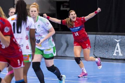 Ludwigsburg, Germany 18 May 2019 HBF 18 19 SG BBM Bietigheim vs Frisch Auf Goeppingen Karolina Kudlacz Gloc Bietigheim Jubel Freude Emotion Torjubel Torschuetze Torschütze Ludwigsburg MHP Arena Baden Württemberg Germany
