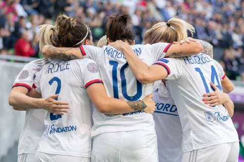 Jubilee, celebration at Olympique Lyon about the 0 1 by Dzsenifer Marozsan Olympique Lyon, 10 goal, goal, goal scoring, action, 18 05 2019, Budapest, football, women, UEFA Women s Champions League, Olympique Lyon FC Barcelona xprx