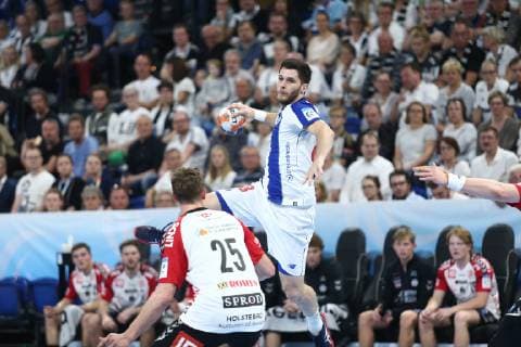 Handball, EHF-Cup, Team Tvis Holstebro - FC Porto, Spiel um Platz 3 Fabio Magalhaes (Porto) HANDBALL : EHF Cup - Finale 3 4 - TTH Holstebro vs FC Porto - 18 05 2019 KevinDomas Panoramic 