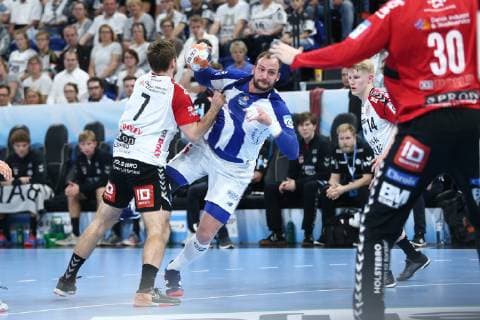 Handball, EHF-Cup, Team Tvis Holstebro - FC Porto, Spiel um Platz 3 Daymaro Amador (Porto) HANDBALL : EHF Cup - Finale 3 4 - TTH Holstebro vs FC Porto - 18 05 2019 KevinDomas Panoramic 