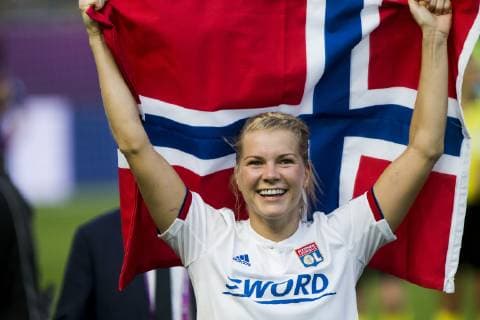 18th May 2019, Groupama Arena, Budapest, Hungary; UEFA Womens Champions League Final, Lyon versus Barcelona; Ada Hegerberg of Lyon celebrates the victory and her hat trick of goals  ActionPlus12135793 NikolaxKrstic