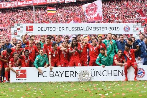 German Champion, FC Bayern Muenchen Eintracht Frankfurt, Bundesliga, 18 05 2019 DFL REGULATIONS PROHIBIT ANY USE OF PHOTOGRAPHS AS IMAGE SEQUENCES AND OR QUASI VIDEO Muenchen Bayern Germany Copyright: xkolbert-press BurghardxSchreyerx
