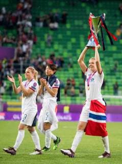 190518 Ada Hegerberg of Lyon celebrates after the UEFA Women s Champions League final match between Lyon and Barcelona on May 18, 2019 in Budapest Photo Jon Olav Nesvold BILDBYRAN kod JE 160443,  Copyright: JONxOLAVxNESVOLD BB190518JE118
