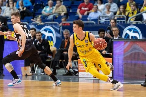 Basketball Berlin 18 05 2019 easyCredit BBL 1 Bundesliga Season 2018 2019 Playoffs Quarterfinals Match 1 Alba Berlin ratiopharm Ulm Jonas Mattisseck Alba Berlin, No 09